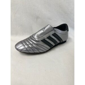 Adidas Taekwondo Team Sneakers Women 9.5 Metallic Grey Black Slip On Low Profile